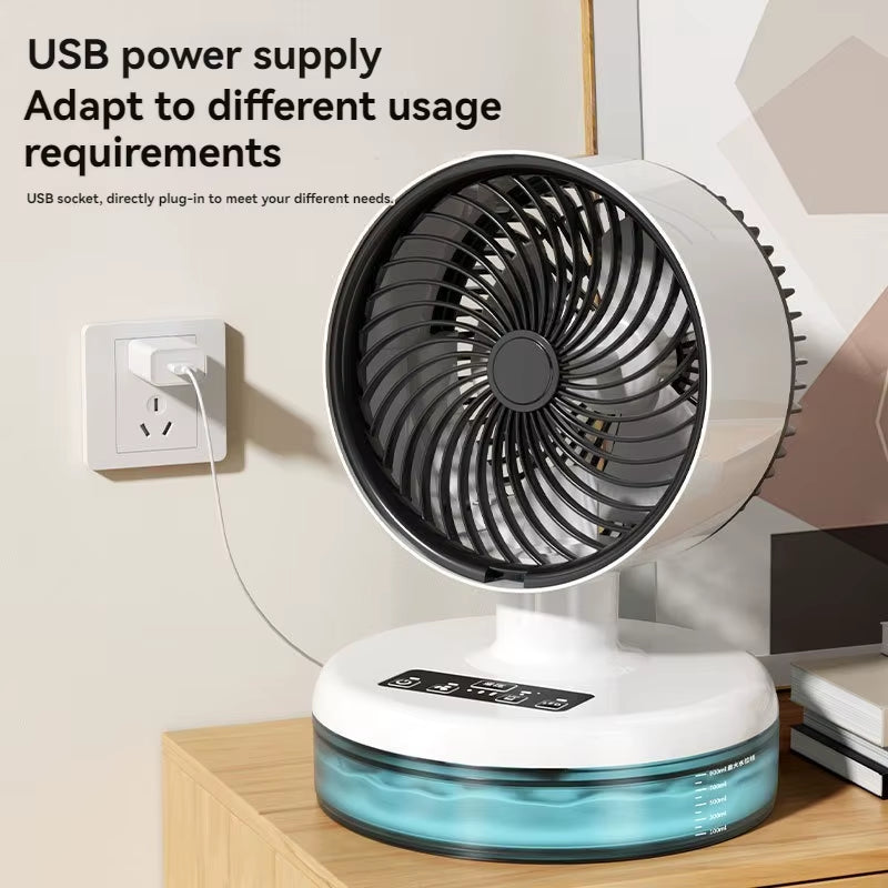 Spray Cooling Fan Mini Electric Fan Household Desktop Spray Atomizing Fan Portable Mobile Mini Humidification Fan