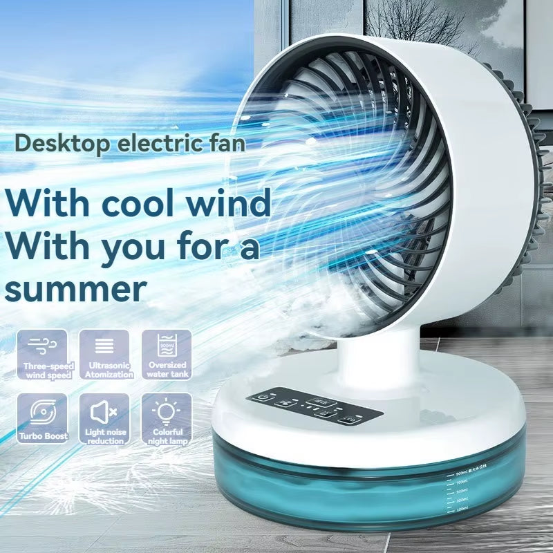 Spray Cooling Fan Mini Electric Fan Household Desktop Spray Atomizing Fan Portable Mobile Mini Humidification Fan