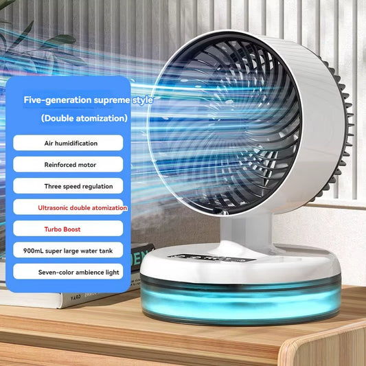 Spray Cooling Fan Mini Electric Fan Household Desktop Spray Atomizing Fan Portable Mobile Mini Humidification Fan